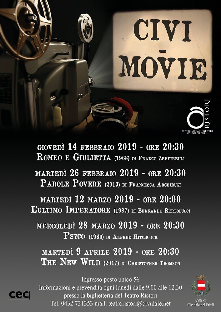 IL 14 FEBBRAIO CIVIDALE INVITA AL CINEMA IL 14 FEBBRAIO CIVIDALE INVITA AL CINEMA